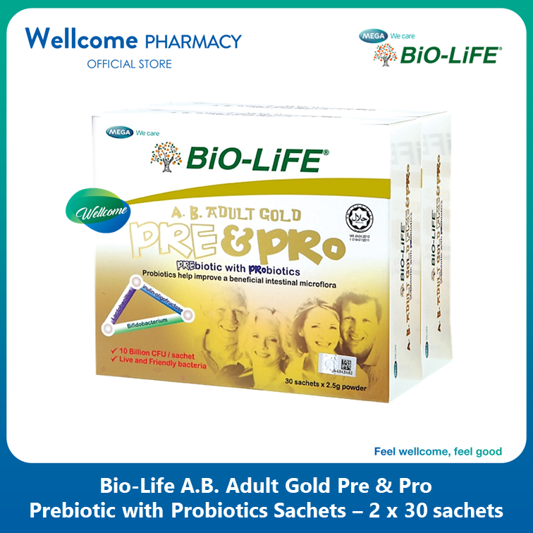 Bio-Life A.B Adult Gold Pre & Pro Powder - 2 x 30s