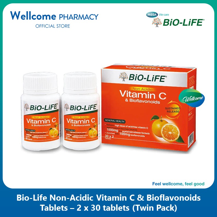Bio-Life Non-Acidic Vitamin C - 2 x 30s