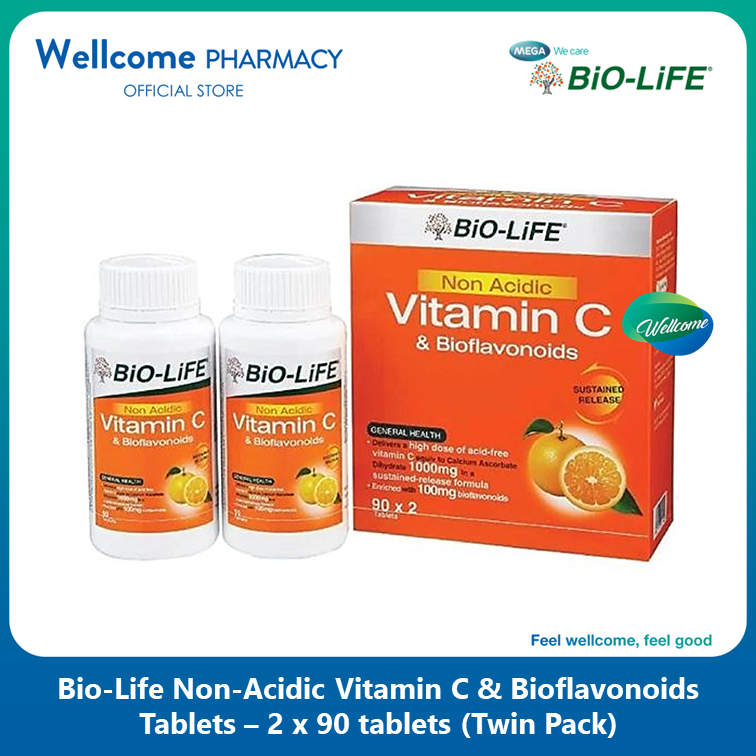 Bio-Life Non-Acidic Vitamin C - 2 x 90s