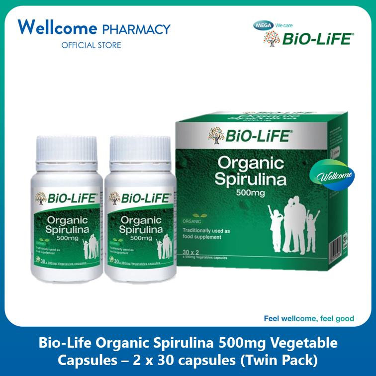 Bio-Life Organic Spirulina 500mg - 2 x 30s