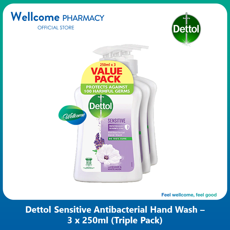 Dettol Hand Wash Sensitive - 3 x 250ml