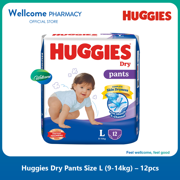 Huggies Dry Pants Reg L - 12s