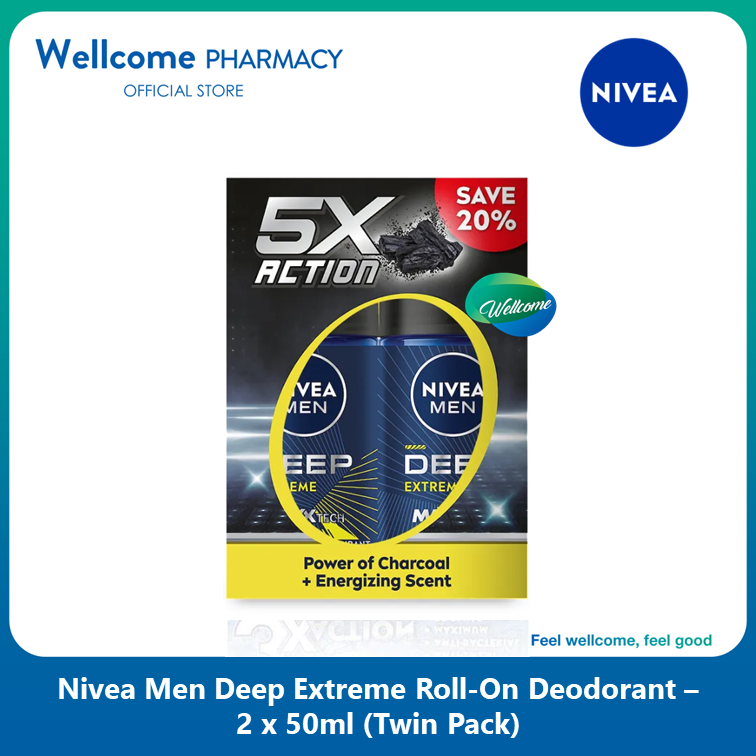 Nivea Men Roll On Deep Extreme - 2 x 50ml