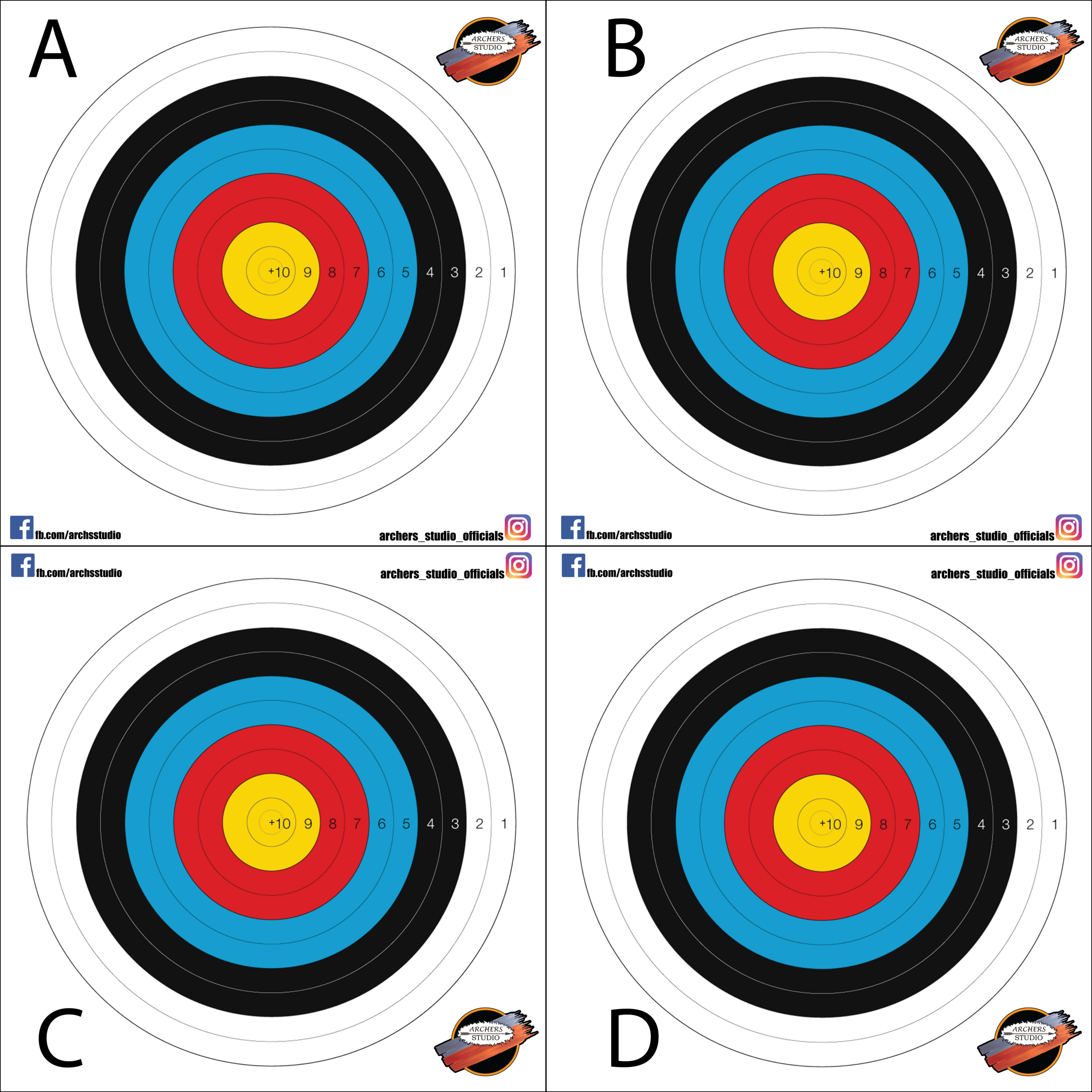 (3x3ft) TARGET FACE 40X40cm (90cm) AS-01