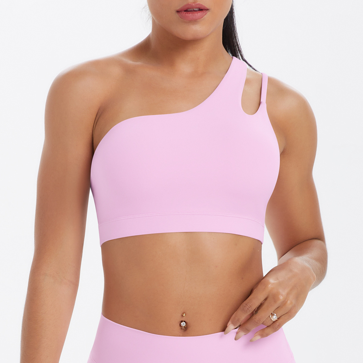 SKU-10-7114 one shoulder bra-sakura pink