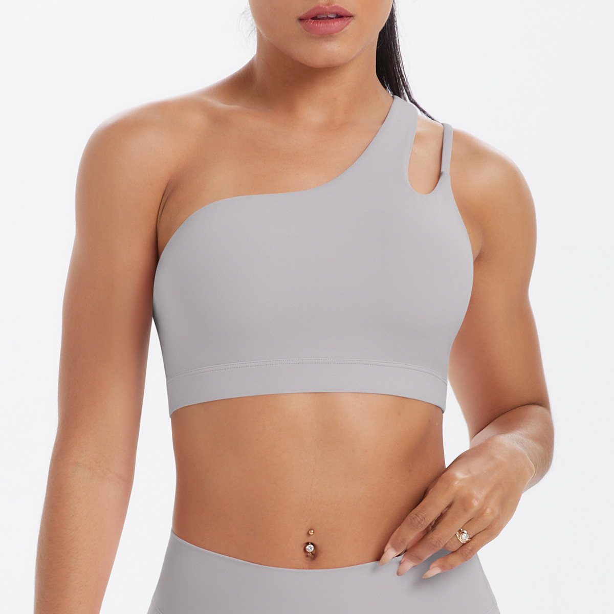 SKU-07-7114 one shoulder bra-frost gray
