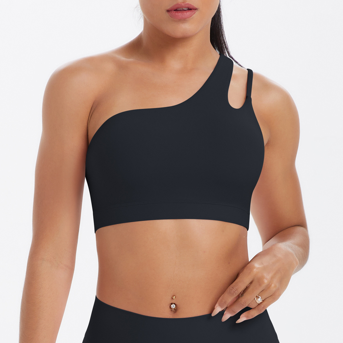 SKU-02-7114 one shoulder bra-black