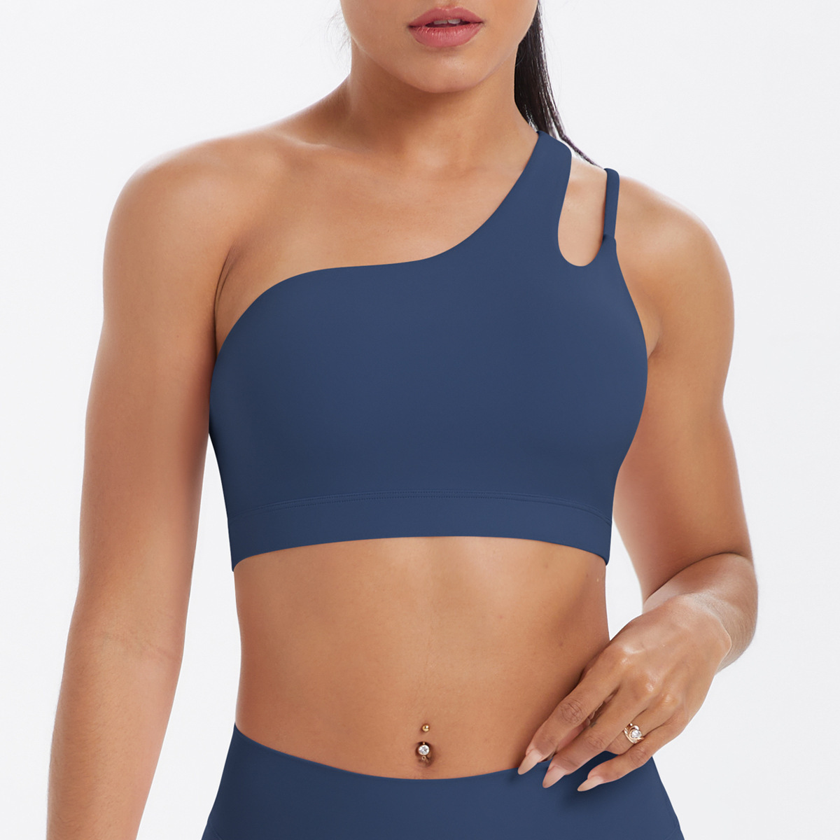 SKU-03-7114 one shoulder bra-badge blue