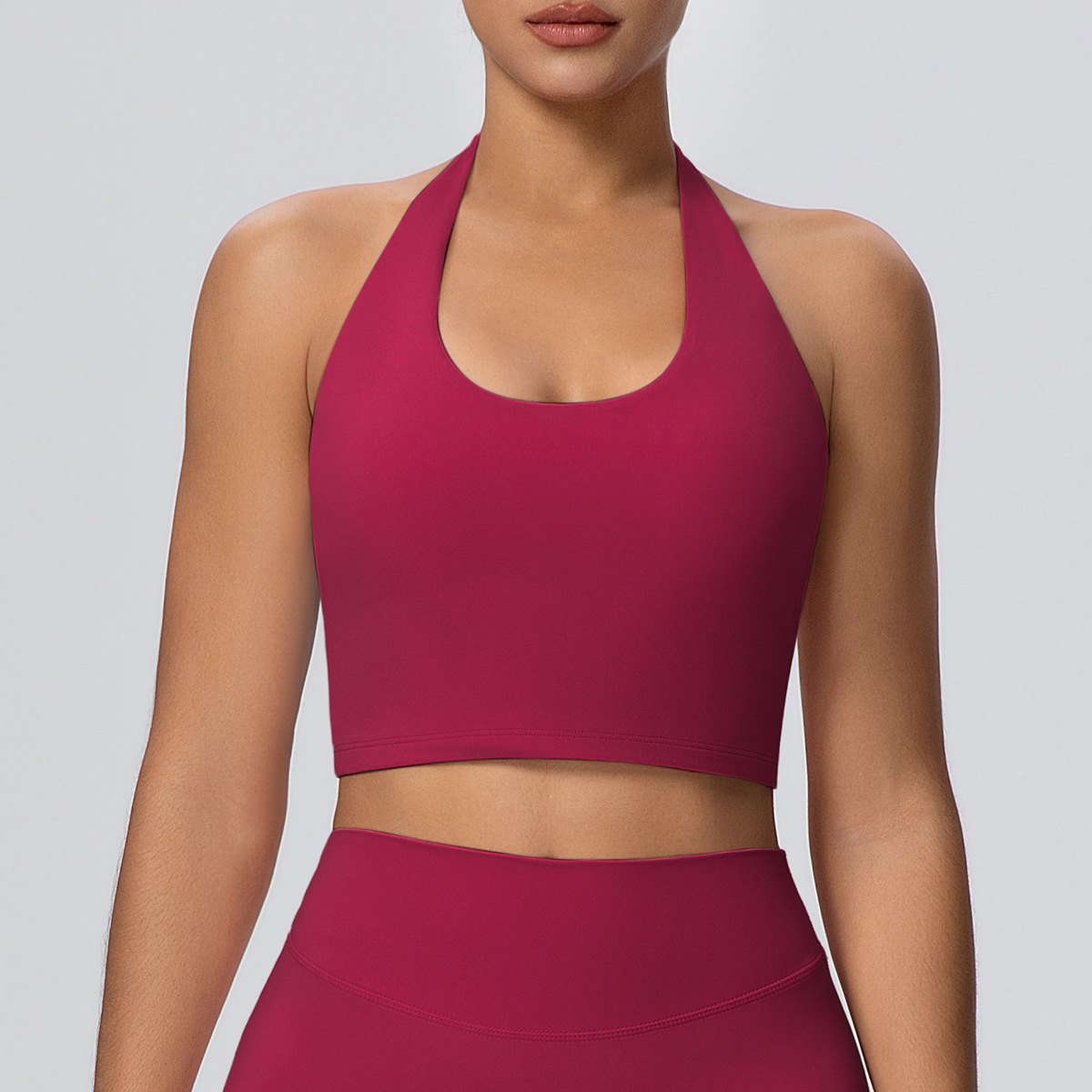 SKU-06-7125 halter bra-carmine red