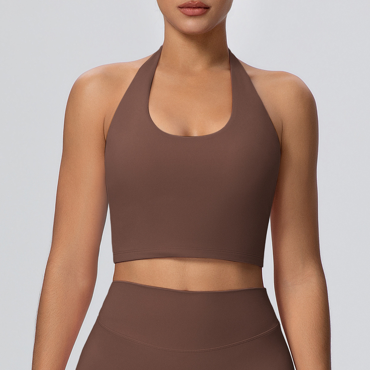 SKU-01-7125 halter bra-chestnut color