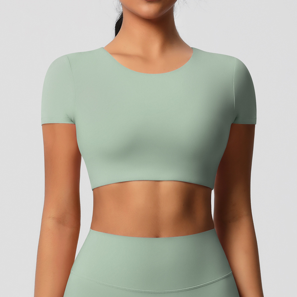 SKU-07-7105 short sleeves-basil green