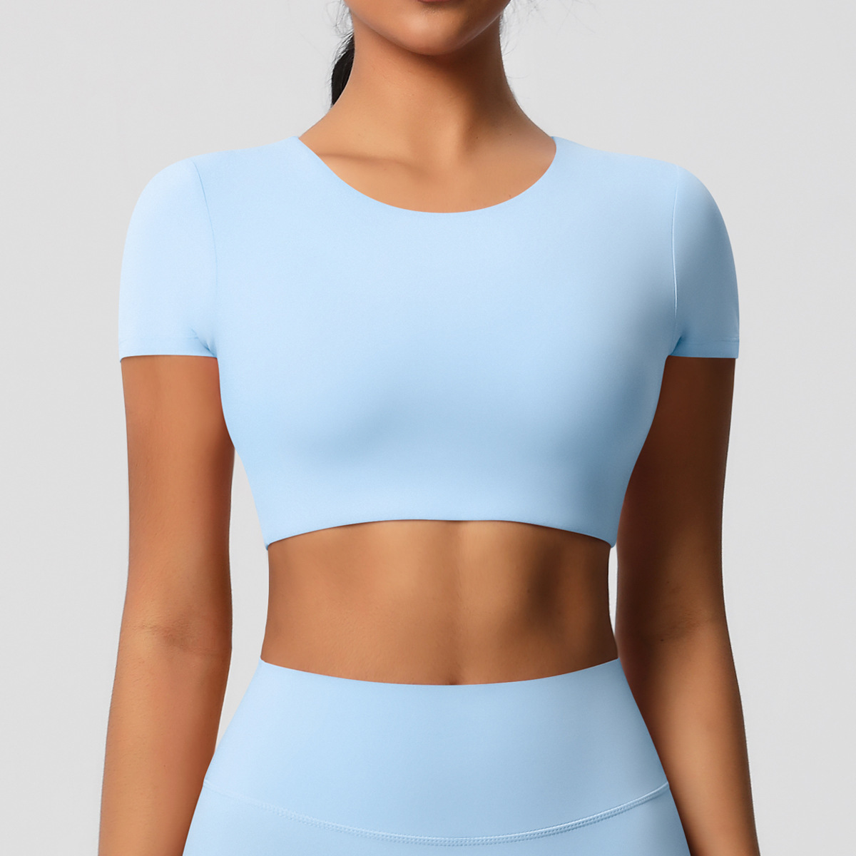 SKU-03-7105 short sleeve-sky blue