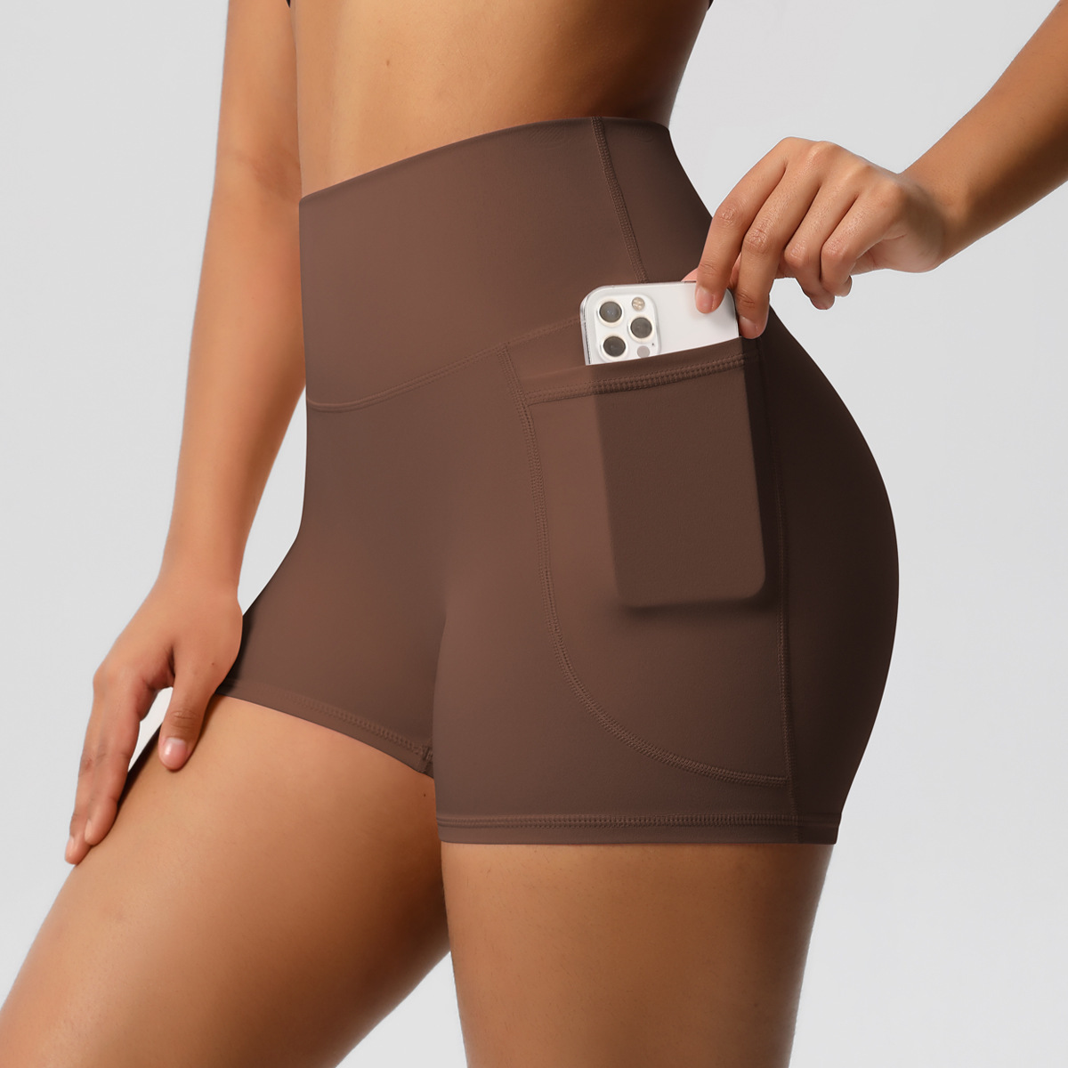 SKU-01-7109 pocket shorts-chestnut color