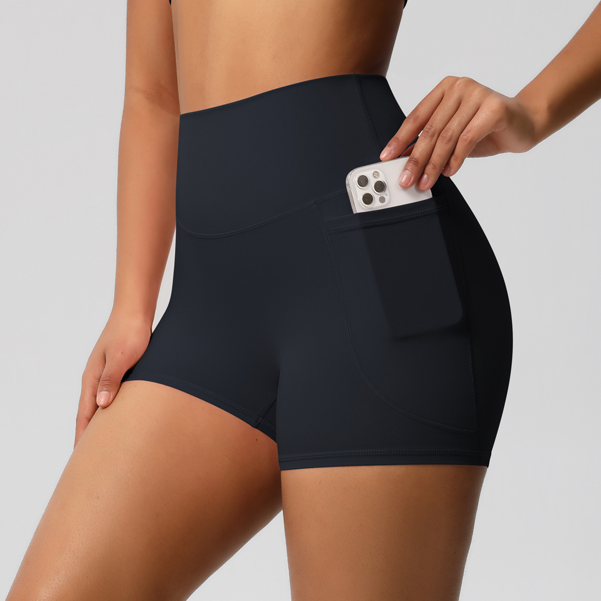 SKU-02-7109 pocket shorts-black