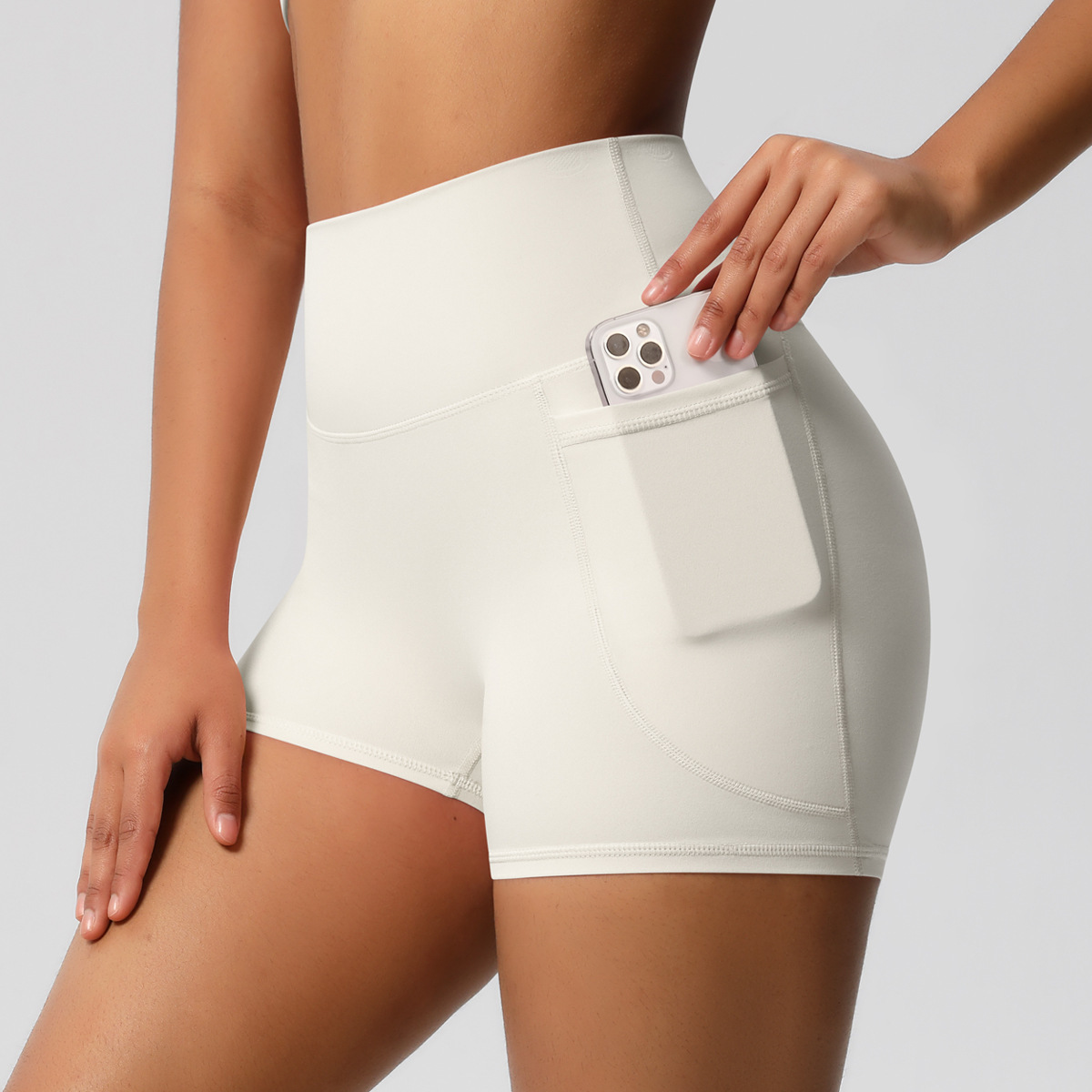 SKU-05-7109 pocket shorts-light ivory