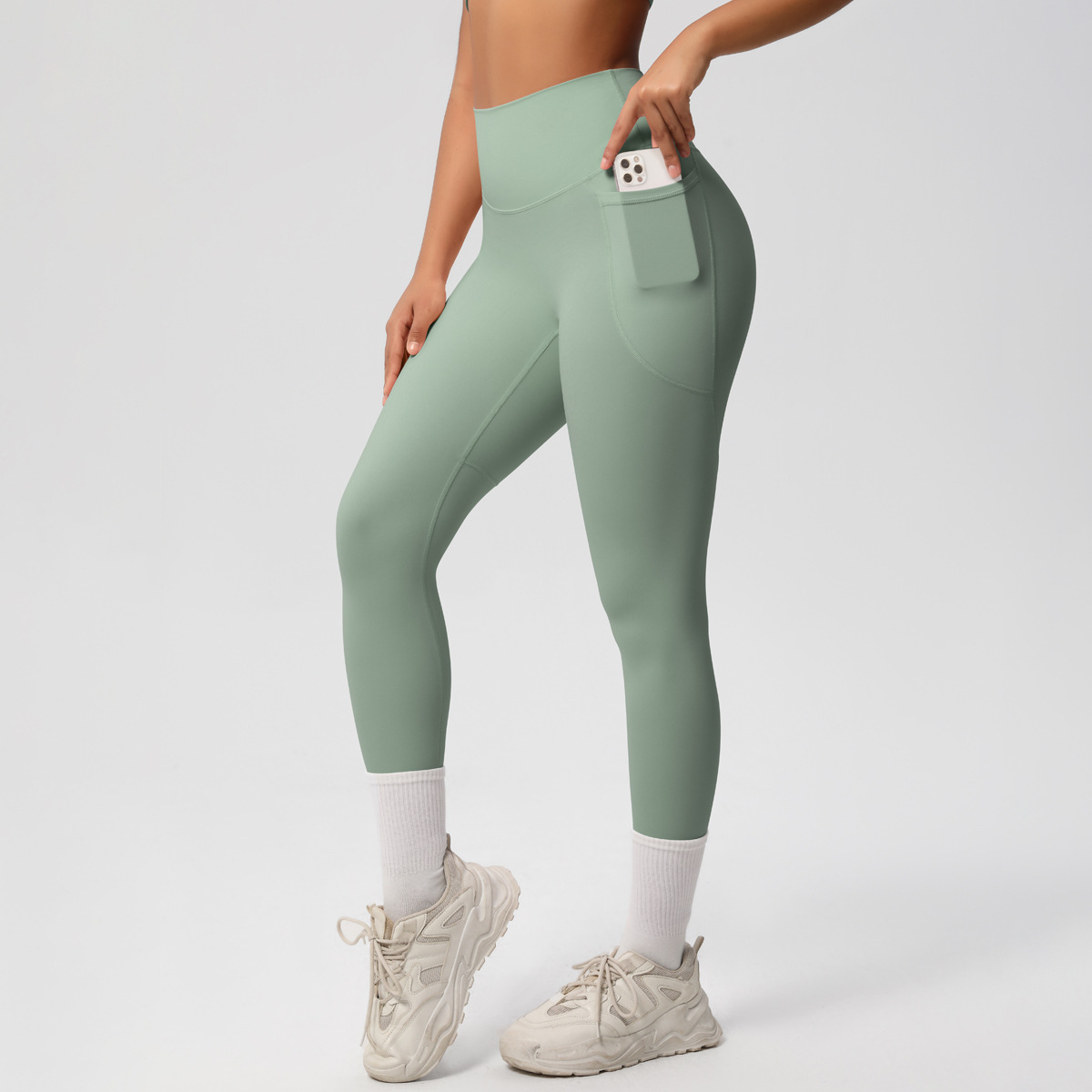 SKU-04-7108 pocket trousers-basil green