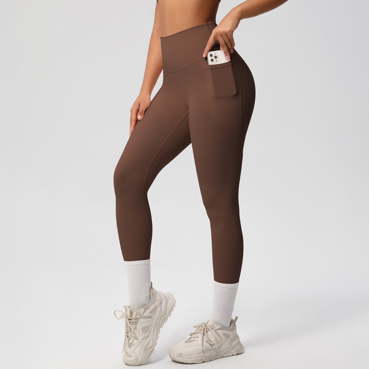 SKU-01-7108 pocket trousers-chestnut color