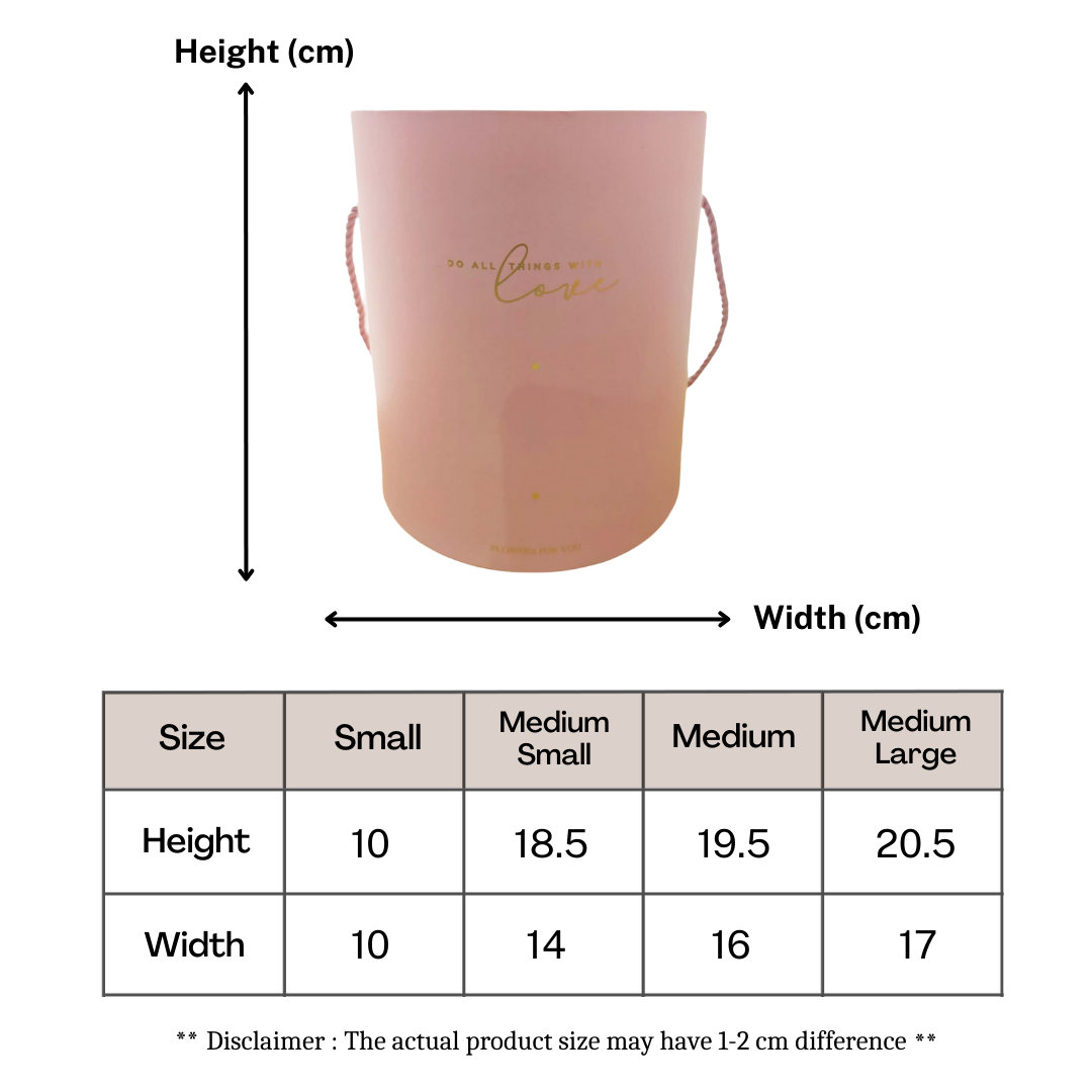 flower box size chart lv