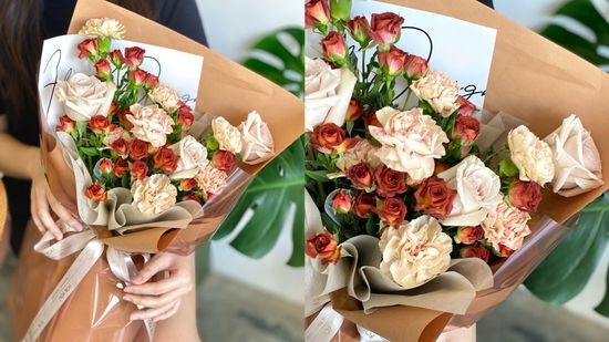 Experience the beauty and flavor of Kenya with our deluxe cappuccino rose bouquet | La' Vesta Floral Design | Flower Same Day Delivery Melaka