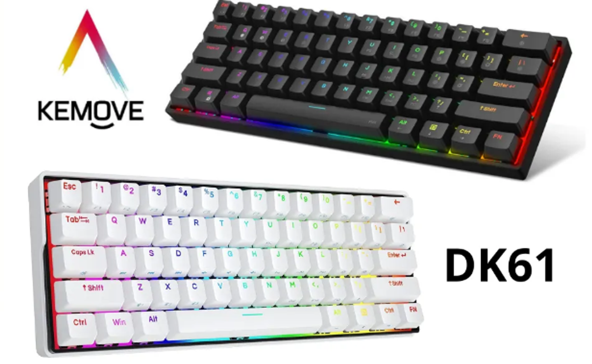 Kemove DK61 - Review Video - Best 60% RGB Mechanical Keyboard? - Black (Shadow) and White (Snowfox)