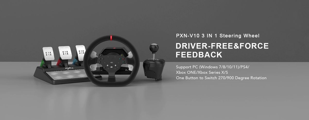 PXN V10 Driving Simulator Force Feedback Steering Wheel Set Review