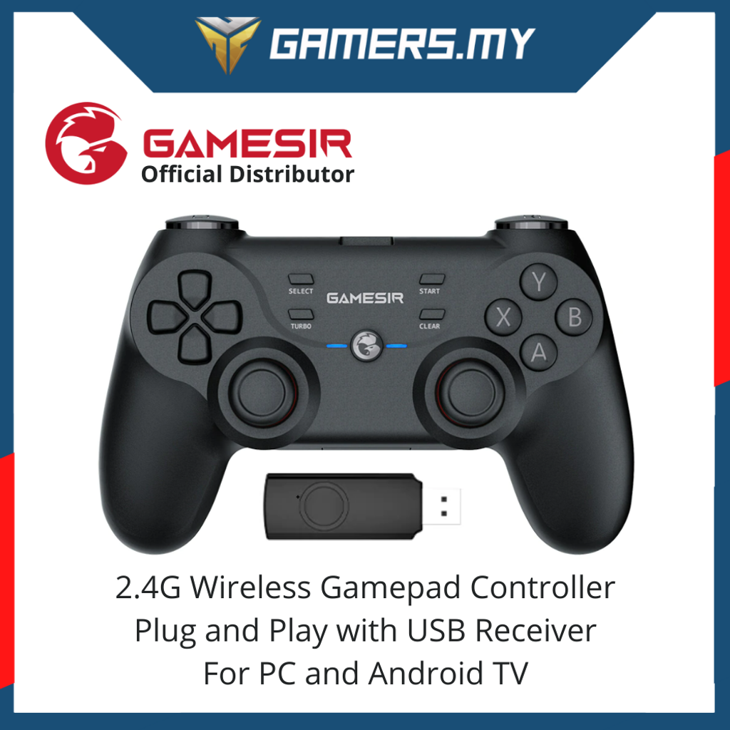 GameSir T3 2.4G Wireless Gamepad Controller with USB Receiver for PC and Android  TV Box – Gamers.my