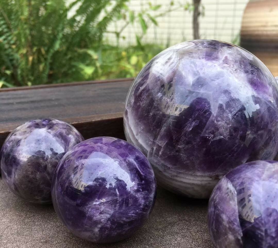 夢幻紫水晶球｜勇氣智慧之石｜貴人增加智慧招財【贈送消磁木盒