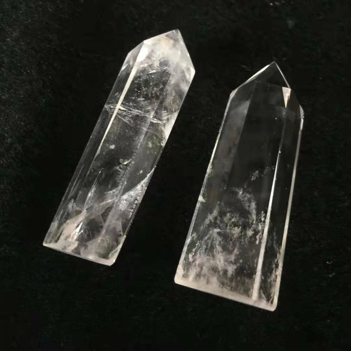 白水晶水晶柱 白水晶六棱柱 能量水晶柱 原石打磨