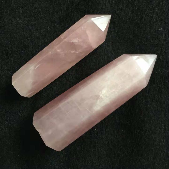 粉水晶水晶柱 粉水晶六棱柱 能量水晶柱 原石打磨