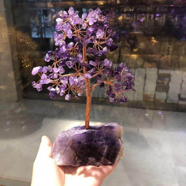 水晶樹 紫水晶  水晶原礦底座