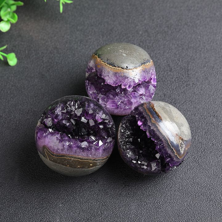 紫晶洞水晶球 智慧招財