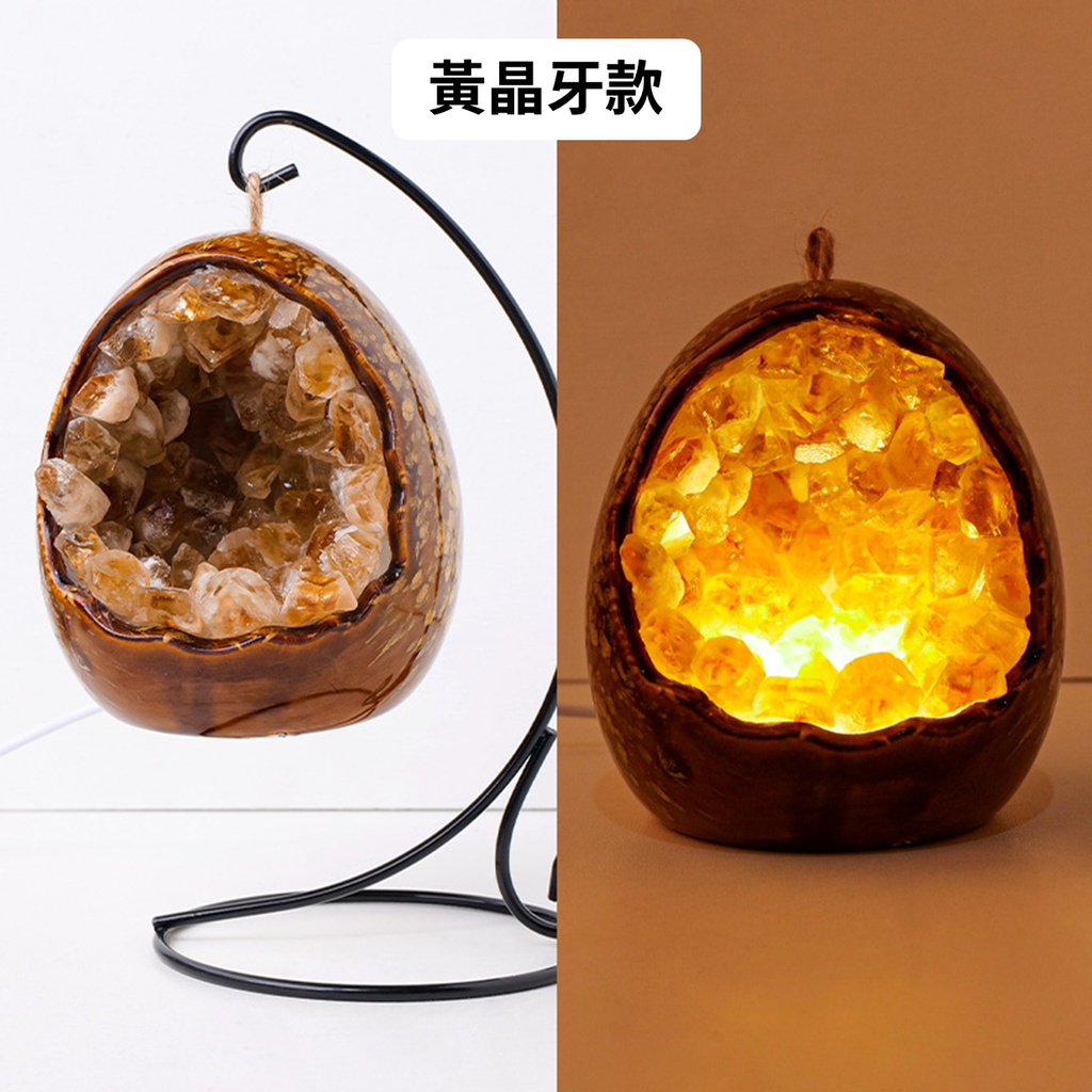 水晶LED夜燈 黃晶牙款