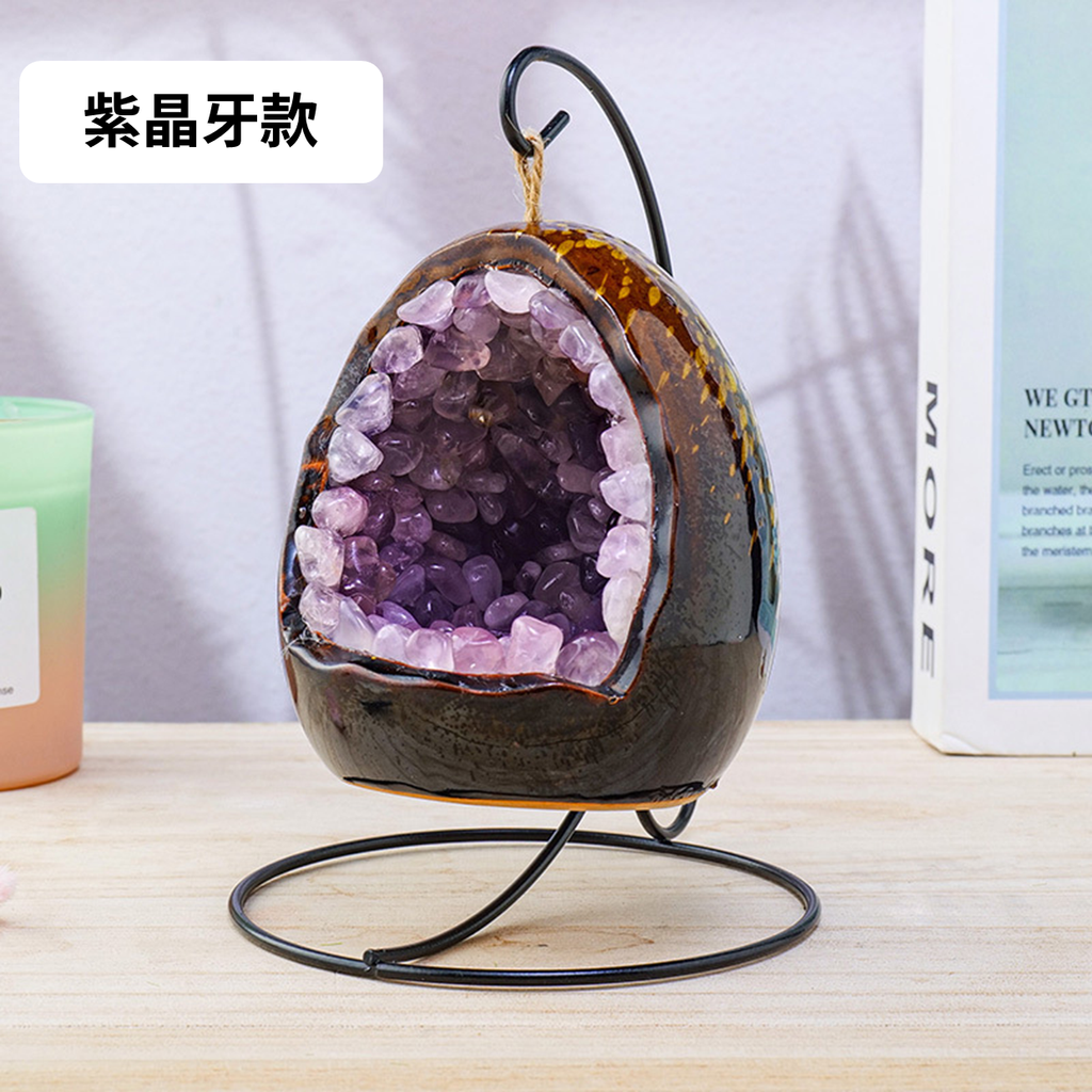 水晶LED夜燈 紫水晶款