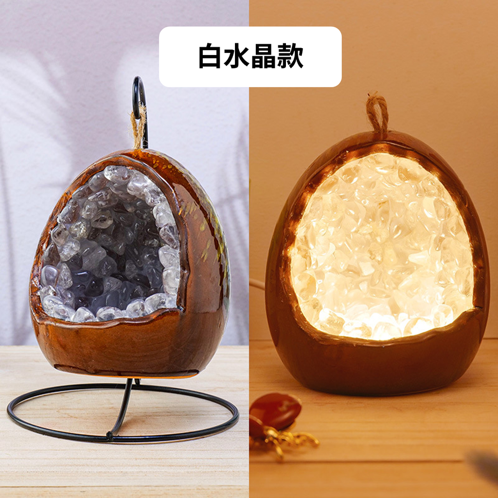 水晶LED夜燈 白水晶款