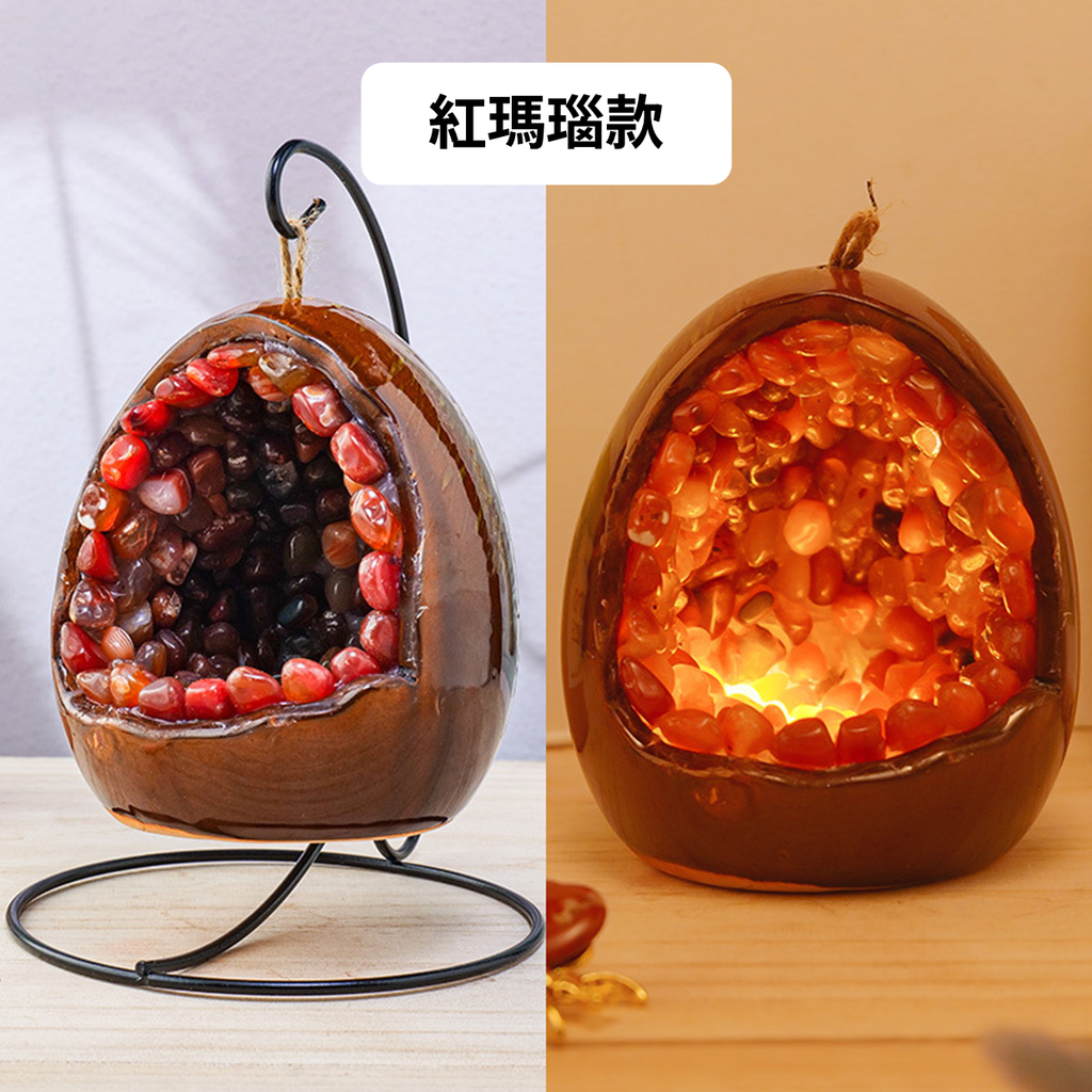 水晶LED夜燈 紅瑪瑙款
