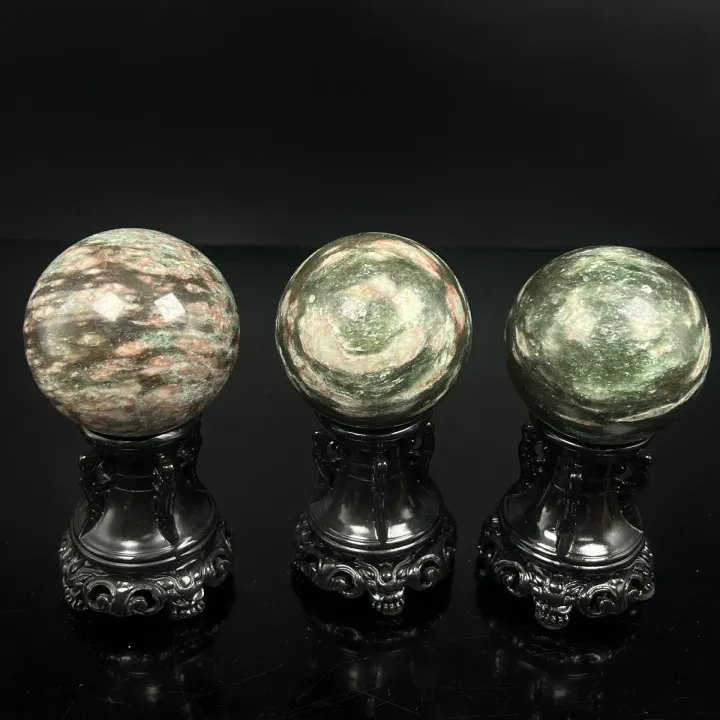 天然綠簾石水晶球 淨化負能量 提升專注力與洞察力