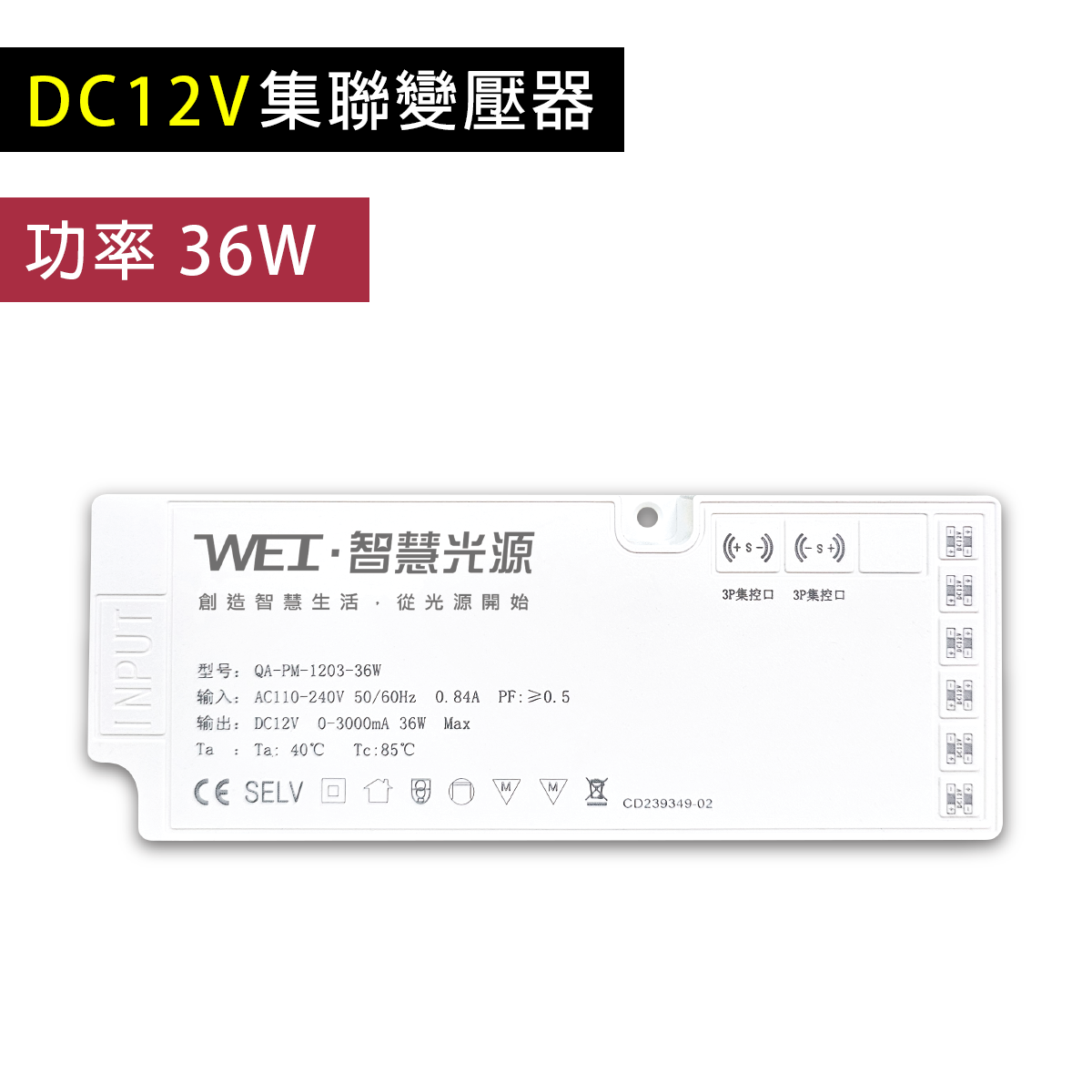 12V集聯變壓器 - 36W- LD012036G