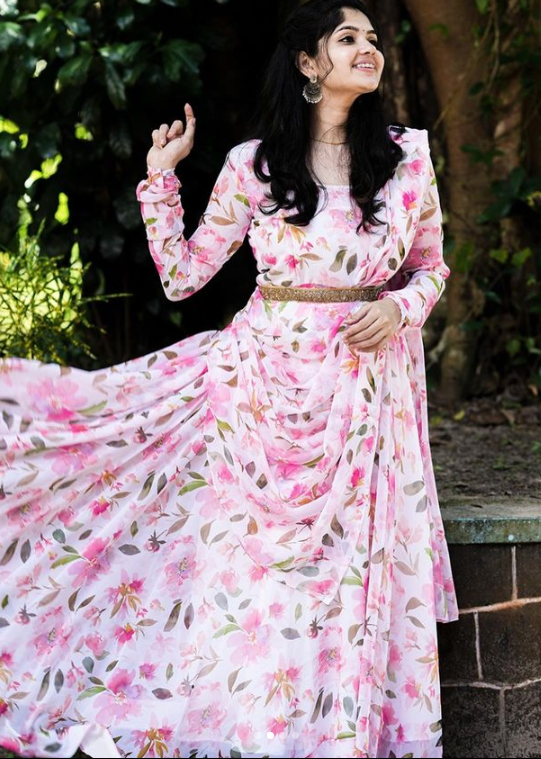 Captivating Pink Color Long Anarkali Gown - Clothsvilla