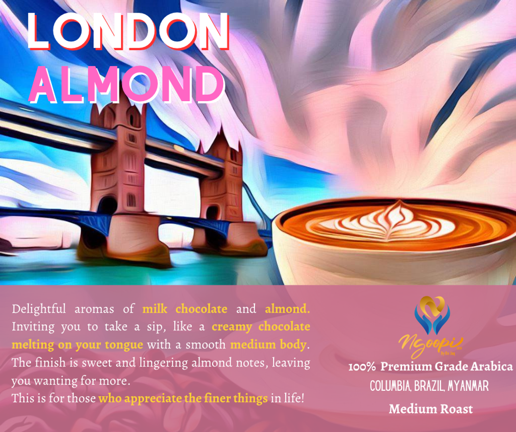 London Almond Coffee Beans Ngoopi By Be Jaq
