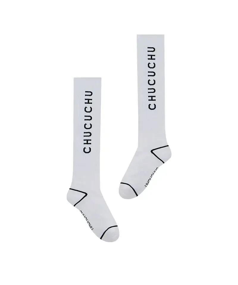 1_CHUCUCHU_Logo_Crew_Knee_Socks_-_White