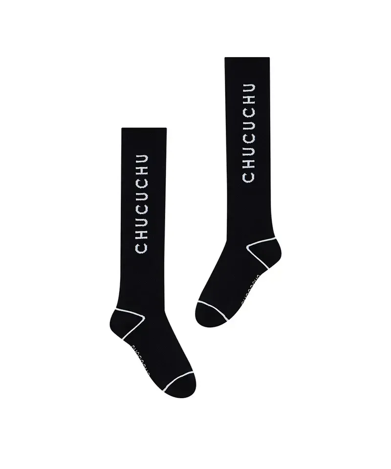 1_CHUCUCHU_Logo_Crew_Knee_Socks_-_Black
