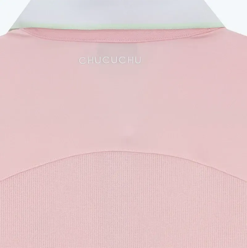 6_Line_Back_Mesh_Collar_Short_Sleeve_Top_-_Pink