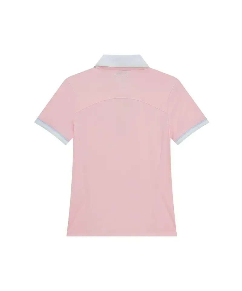 2_Line_Back_Mesh_Collar_Short_Sleeve_Top_-_Pink