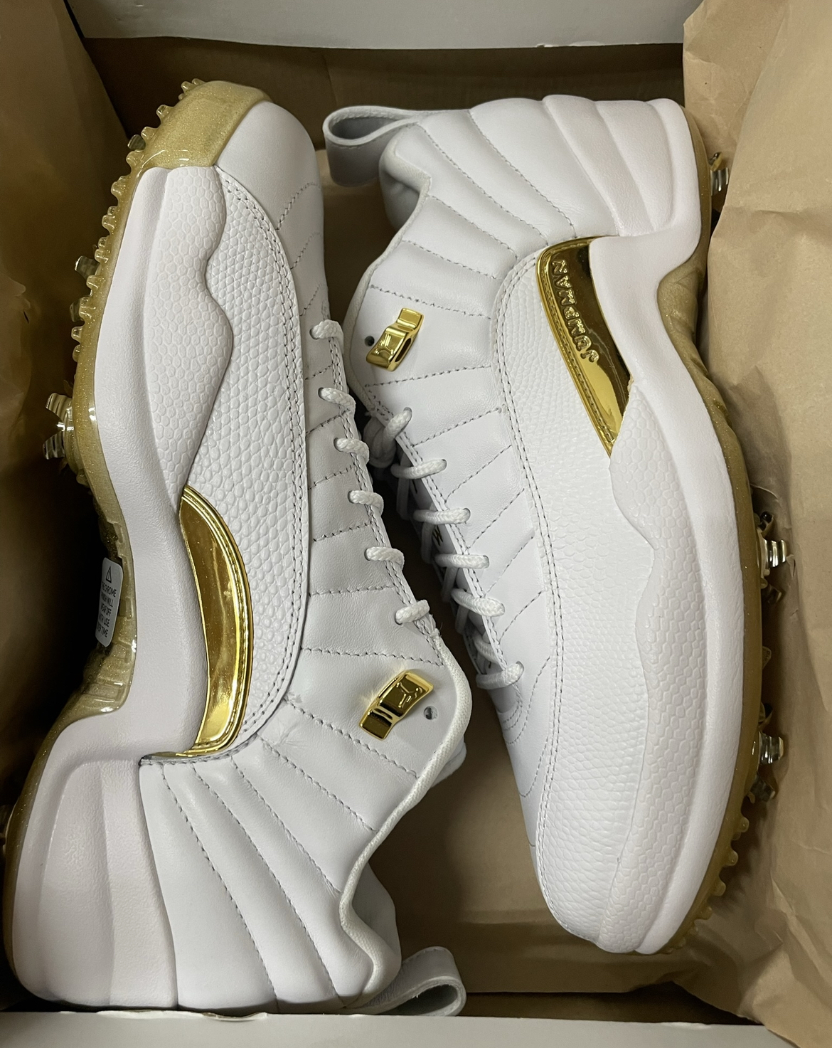 jordans 12 retro white and gold