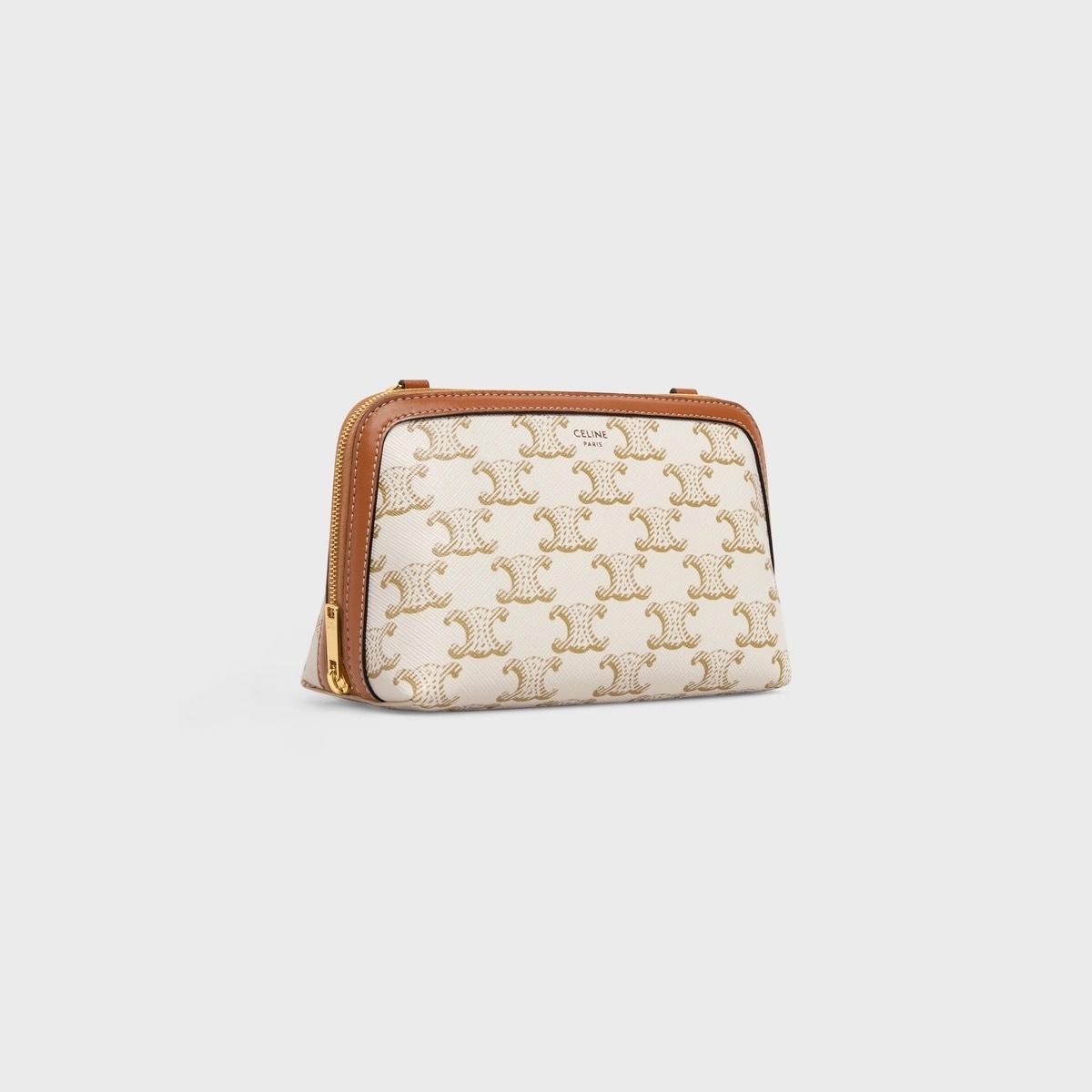 CELINE Triomphe Canvas 2021 SS Clutch with chain in triomphe canvas and  lambskin (10E382CBX.04LU)