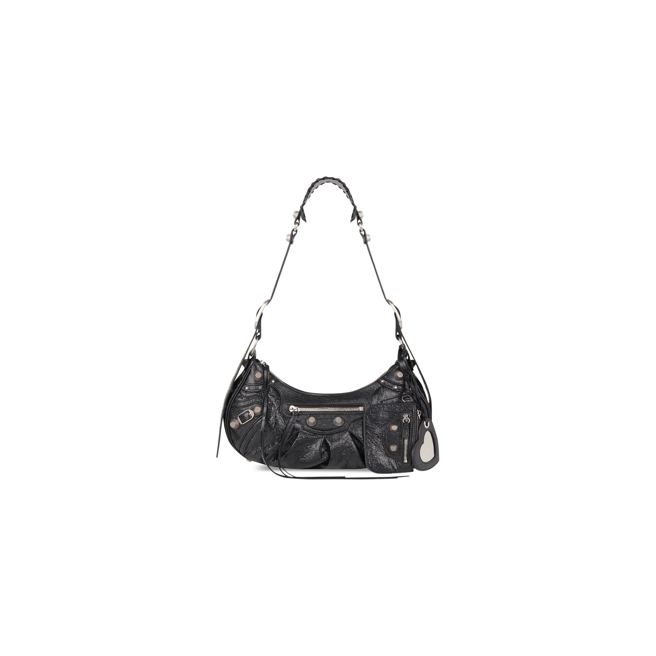 Black Cagole S leather shoulder bag, Balenciaga