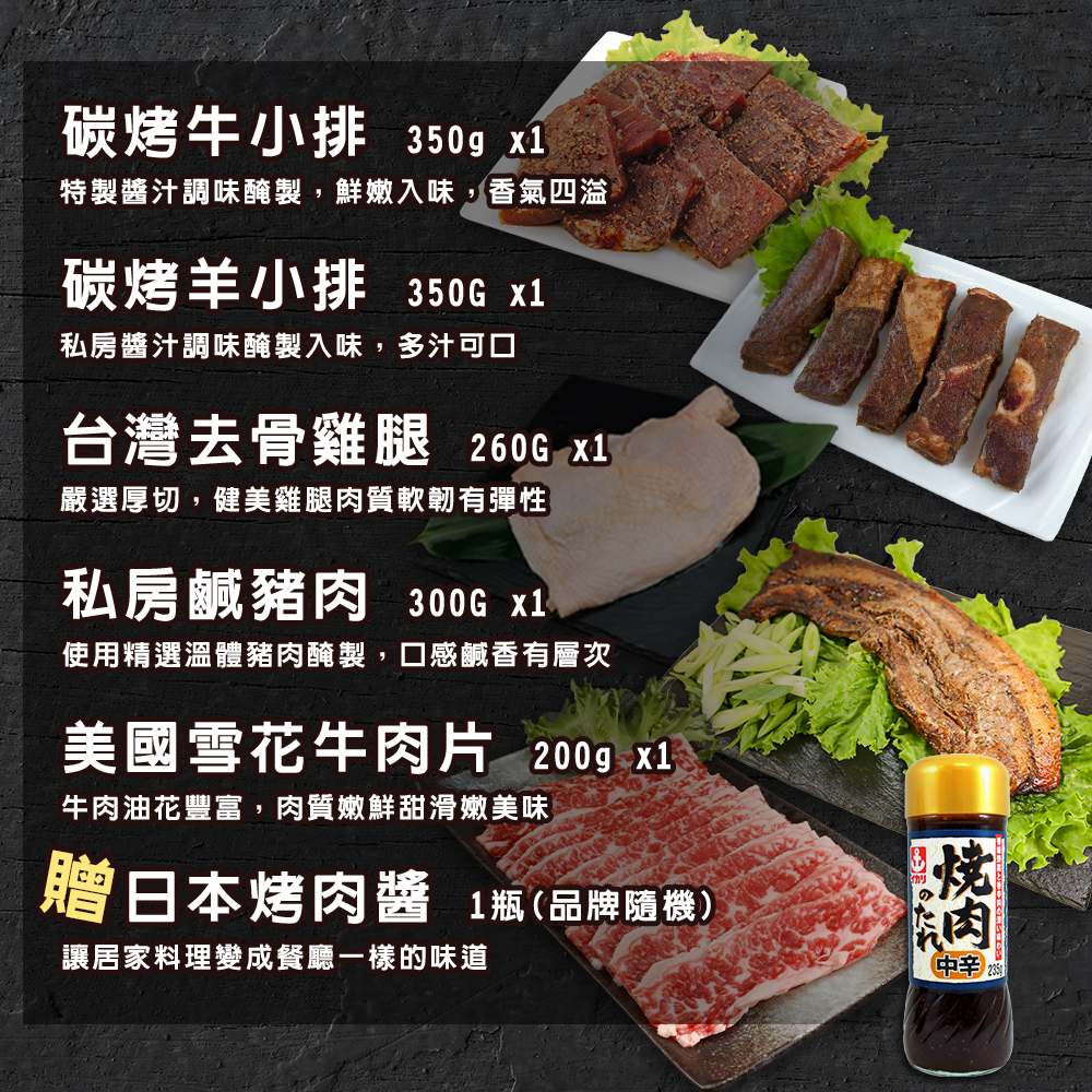 經典烤肉派對超值5件組 說明