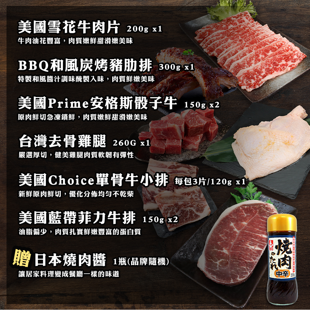 小確幸肉滿足燒肉 8件組(約2-4人份) 說明