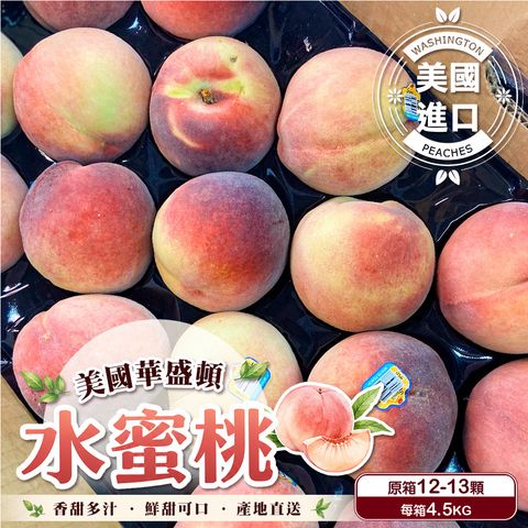 滅國華盛頓水蜜桃原箱4.5KG 12-13顆