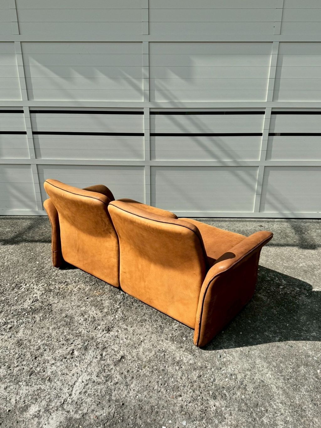 N3888 Vintage 1970s Brown 2 seats sofa (7)